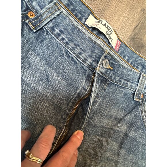 Levis 557 VTG Y2K Relaxed Boot Cut Jeans W40 L32* Raw Hem Cowboy Western Cut Blu - Picture 6 of 13